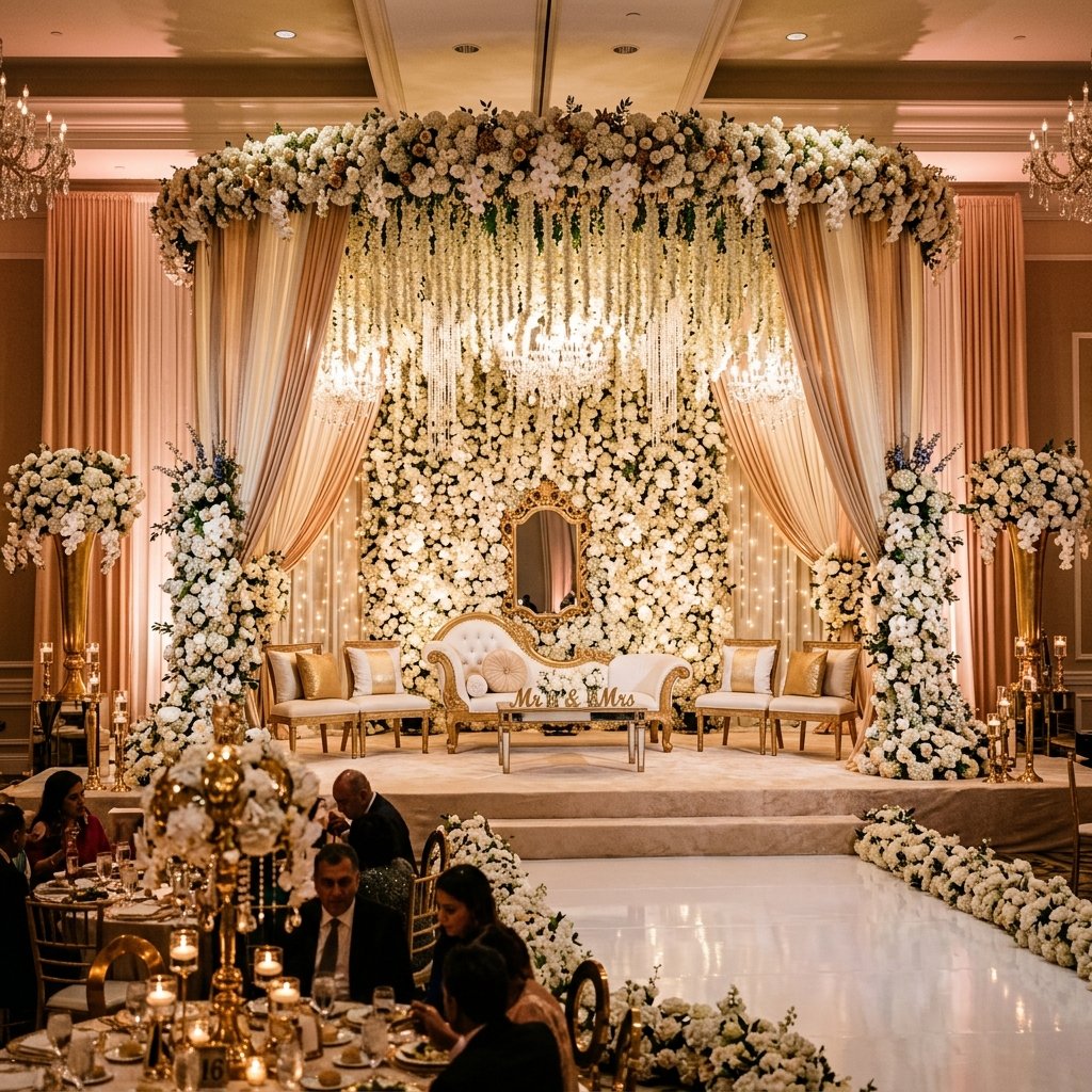 Luxury reception stage decoration Chennai